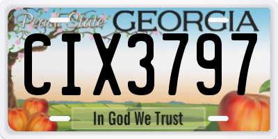 GA license plate CIX3797