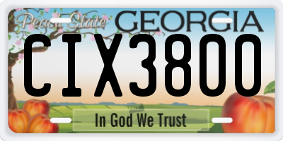 GA license plate CIX3800