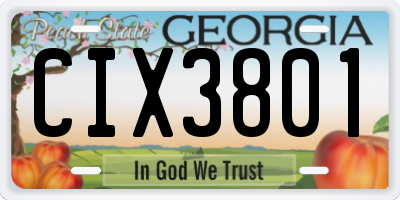 GA license plate CIX3801