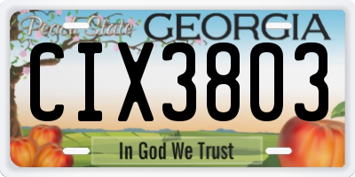 GA license plate CIX3803