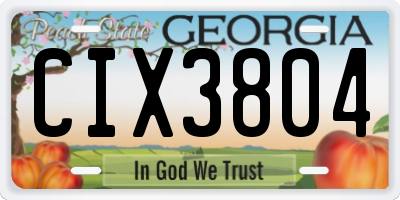 GA license plate CIX3804