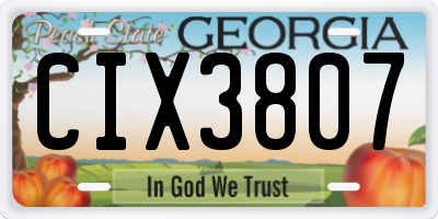 GA license plate CIX3807