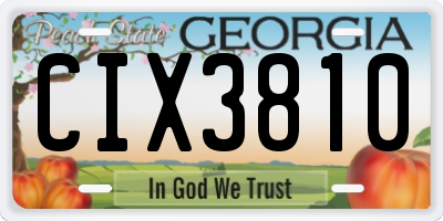 GA license plate CIX3810