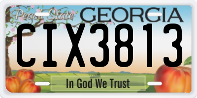 GA license plate CIX3813