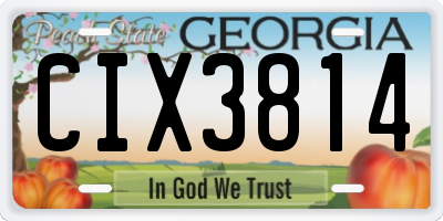 GA license plate CIX3814