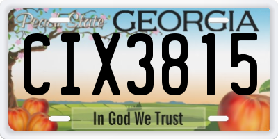 GA license plate CIX3815