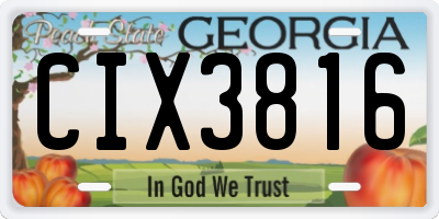 GA license plate CIX3816
