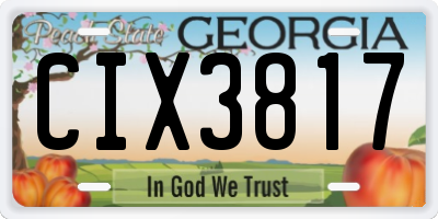 GA license plate CIX3817