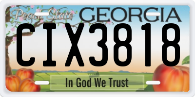 GA license plate CIX3818