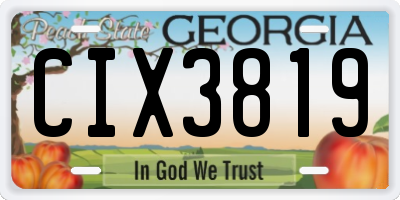 GA license plate CIX3819