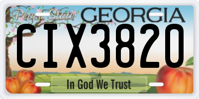 GA license plate CIX3820