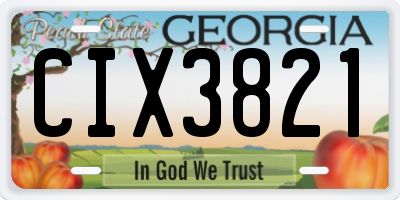 GA license plate CIX3821