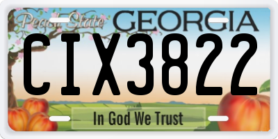 GA license plate CIX3822