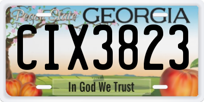 GA license plate CIX3823