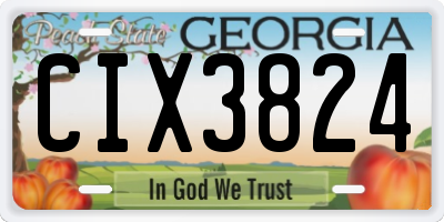 GA license plate CIX3824