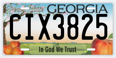 GA license plate CIX3825
