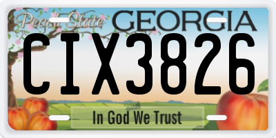 GA license plate CIX3826
