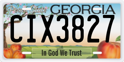 GA license plate CIX3827