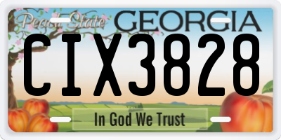GA license plate CIX3828