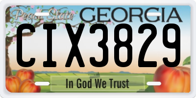 GA license plate CIX3829