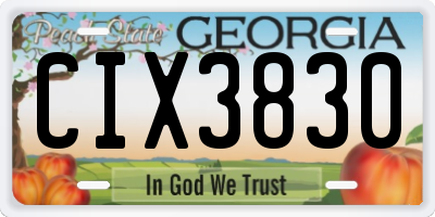 GA license plate CIX3830