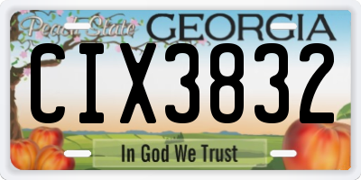 GA license plate CIX3832
