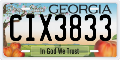 GA license plate CIX3833