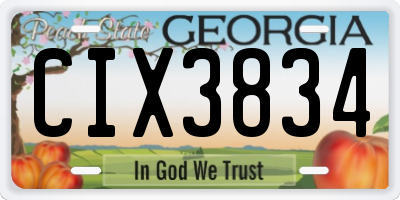 GA license plate CIX3834