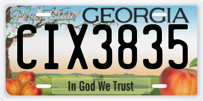 GA license plate CIX3835