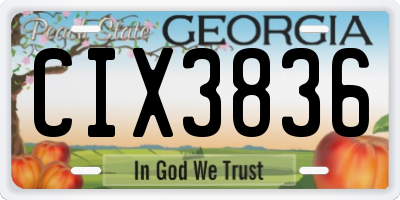 GA license plate CIX3836