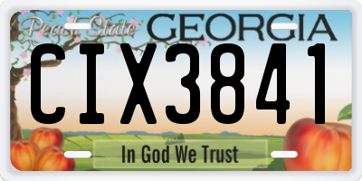 GA license plate CIX3841