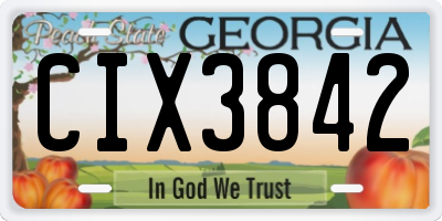 GA license plate CIX3842