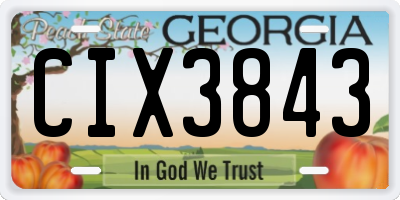 GA license plate CIX3843