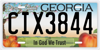 GA license plate CIX3844
