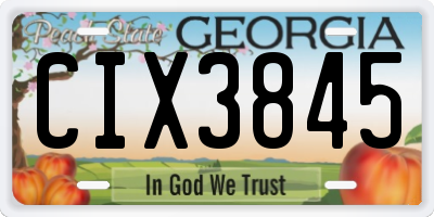 GA license plate CIX3845