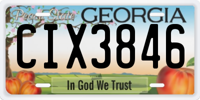 GA license plate CIX3846