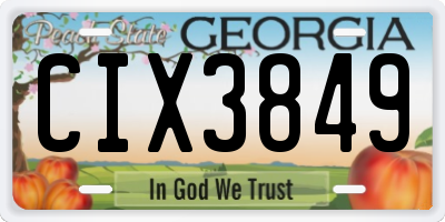 GA license plate CIX3849