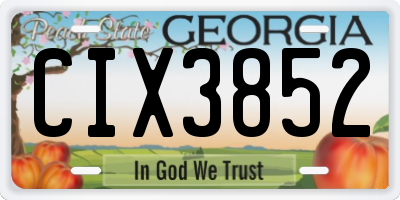 GA license plate CIX3852