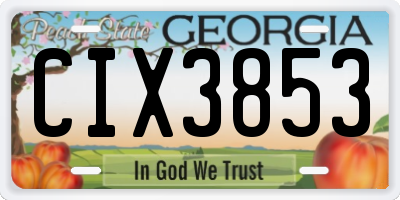 GA license plate CIX3853