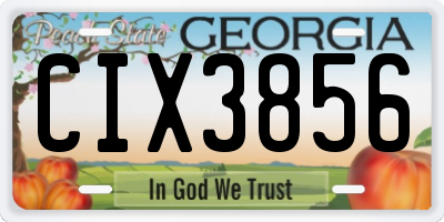 GA license plate CIX3856
