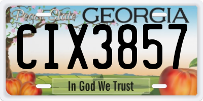 GA license plate CIX3857