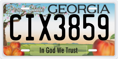 GA license plate CIX3859