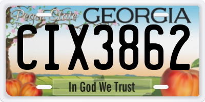 GA license plate CIX3862
