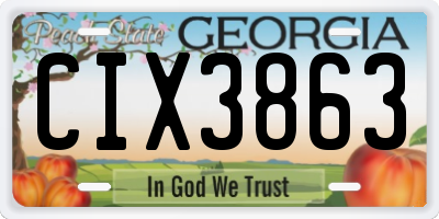 GA license plate CIX3863