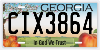 GA license plate CIX3864