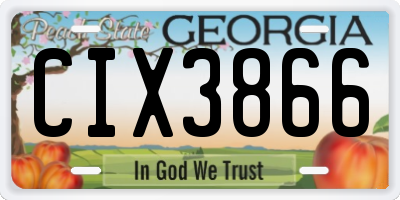 GA license plate CIX3866