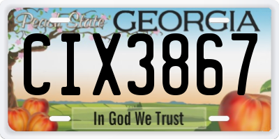 GA license plate CIX3867