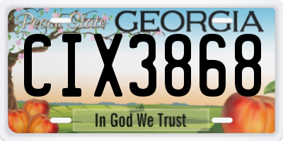 GA license plate CIX3868