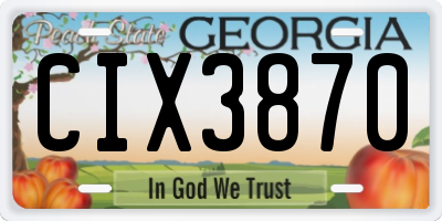 GA license plate CIX3870