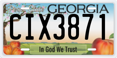 GA license plate CIX3871